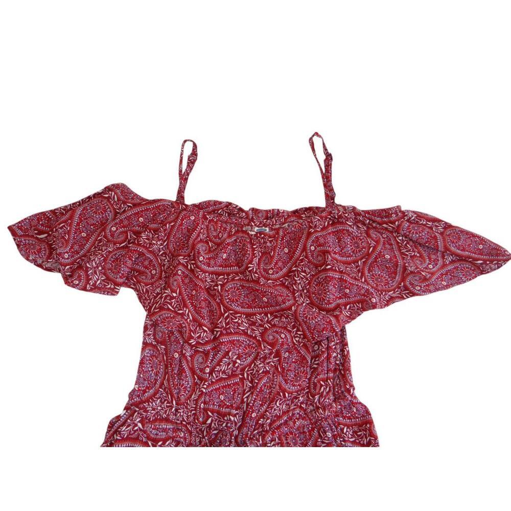 Old Navy Red Paisley Print Off-Shoulder Jumpsuit‎ - Size S - Picture 2 of 4